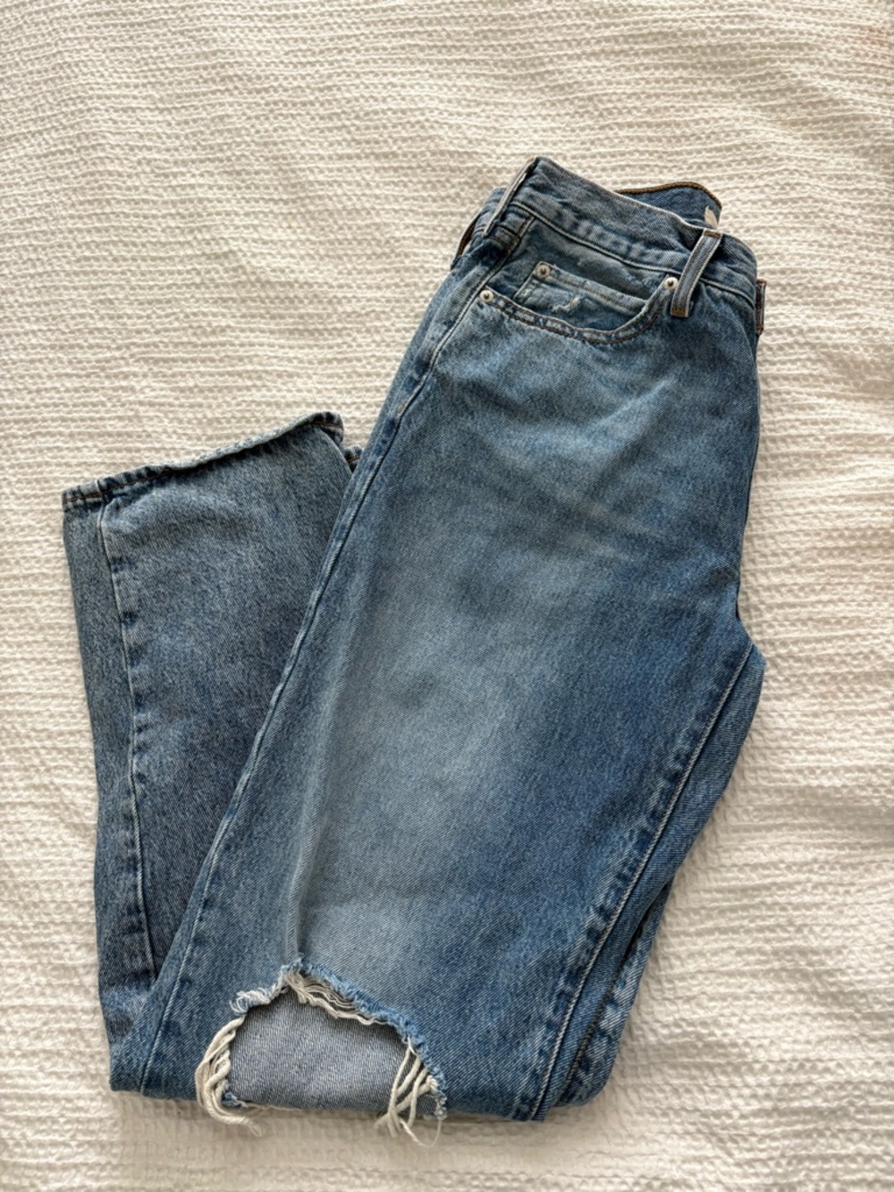 Levi's Medium Blue Distressed Boyfriend Jeans